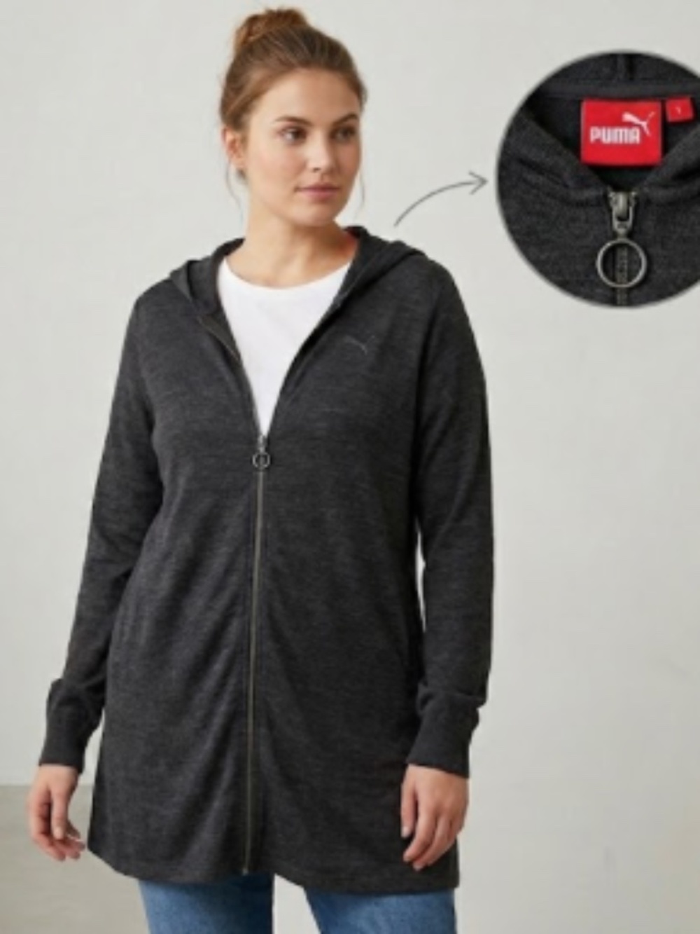 PUMA Black/Gray Zip-Up Hoodie